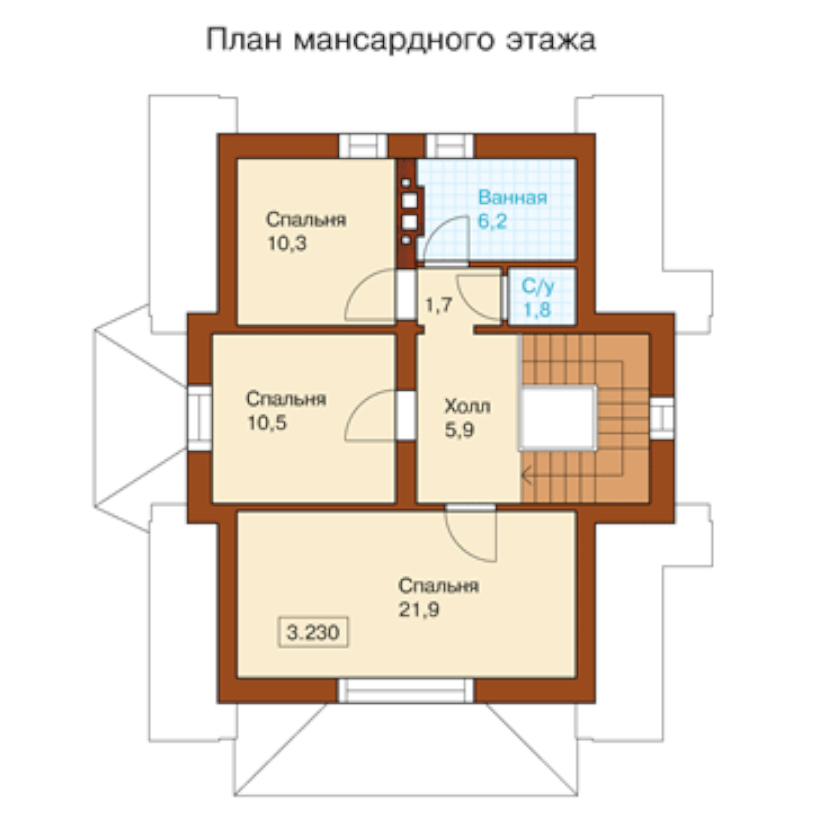 План мансардного этажа
